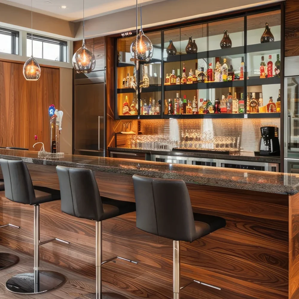 modern-home-bar-with-walnut-countertops-glass-shelves